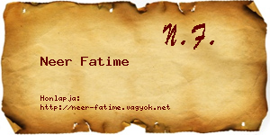 Neer Fatime névjegykártya